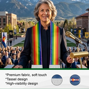 Écharpe LGBTQ en gros, 17x135cm, logo personnalisé, <span class=keywords><strong>noir</strong></span>, marron, arc-en-ciel, pour événements, production rapide, fabricant direct - Product Image 4