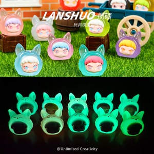 Miniature de tête de renard en résine Lanshuo, accessoires 3D DIY pour coque de téléphone, bijoux, porte-clés, ornement de bureau - Product Image 1