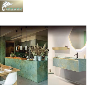 Hiện đại màu xanh lá cây đá cẩm thạch nhìn thiêu kết đá <span class=keywords><strong>countertops</strong></span> tùy biến một cửa giải pháp cho nhà bếp đảo Bar Top phòng ngủ ngoài trời - Product Image 1