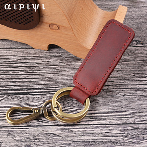 Porte-clés en cuir de <span class=keywords><strong>vachette</strong></span> de première qualité, cuir véritable, personnalisé, fait à la main, durable, de haute qualité, rétro, antique-bronze, porte-clés de voiture - Product Image 3
