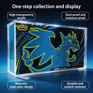 Boîte de protection en acrylique UPC anti-UV pour collection Pokémon TCG Mega <span class=keywords><strong>Charizard</strong></span> X <span class=keywords><strong>Ex</strong></span> Ultra Premium avec couvercle magnétique - Product Image 5