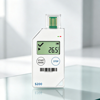 Registrador de Datos de Temperatura de Un Solo Uso S200 para Cadena de Frío de Alimentos y Farmacéuticos, USB PDF/CSV, 32,000 Registros, Monitoreo de Vacunas y Mariscos