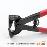 Nouvelles pinces de coupe pour carreaux de mosaïque en verre, 8 pouces, de qualité industrielle, anti-ESD, à poignée souple, pour bricolage, à bord arrondi, à double roue et à mâchoires plates