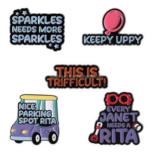 Venta al por mayor colorido alfabeto broche vehículo serie insignia coche de dibujos animados con letras Metal artesanía Pin - Product Image 5