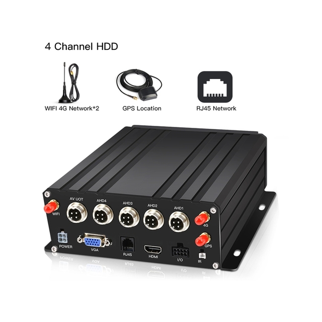 Truck Bus AHD 1080P 4CH SD Card Mobile DVR GPS 4G WIFI H.264 HDD 4 Channel MDVR