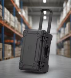 Valigia rigida protettiva per attrezzature di grandi dimensioni con ruote direzionali e tirante, con schiuma pretagliata e maniglia, per armi e sicurezza - Product Image 4