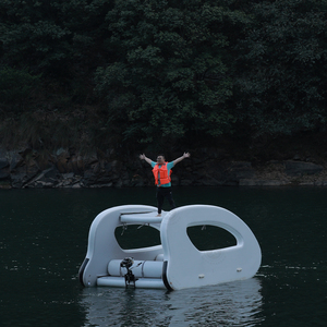 Favorite Factory Price Water Leisure Family Friends Party Inflatable Solar <strong>Catamaran</strong> <strong>Foldable</strong> Houseboat Hot Sale With Motor - Product Image 2