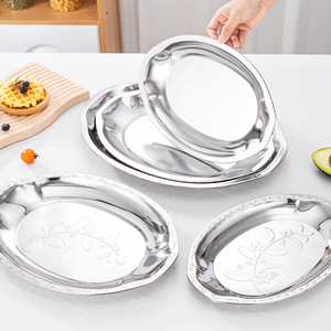 Plateaux de cuisson ovales en acier inoxydable durables en gros, plateaux à fruits miroir pour hôtel, restaurant, options personnalisables - Product Image 2