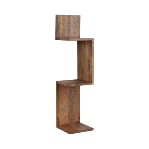 Mensola angolare a zig-zag scultorea da parete in legno di mango, organizer per riporre oggetti, ideale per l'ingresso e il soggiorno. - Product Image 3