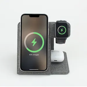 Trending Products 2023 New Wireless Charging Station Foldable 3 In 1 Fast Wireless Charger Stand Magic Array Wireless Charger