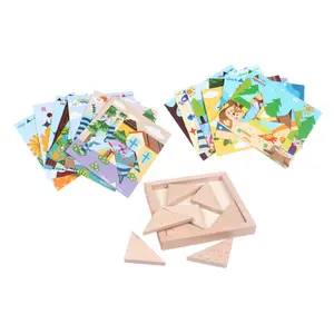 Modello <span class=keywords><strong>Montessori</strong></span> Di Legno Tangram <span class=keywords><strong>Puzzle</strong></span> Di Blocchi di Forma A mano Coordinazione Occhio Creativo triangolo <span class=keywords><strong>puzzle</strong></span> di <span class=keywords><strong>puzzle</strong></span> - Product Image 6
