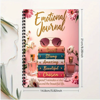 Conception personnalisée Journal émotionnel avec reliure spirale Wire-O Gratitude Journal Enregistrement de la vie Planificateur émotionnel Bloc-notes imprimés