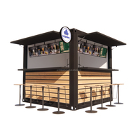 Kiosque Conteneur de Magasin en Acier Préfabriqué Moderne 10 pi 20 pi, Mini Bar Mobile pour Cuisine Extérieure et Restaurant, Design Amovible