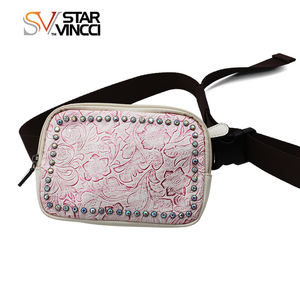 Fashionable Designer Handmade PU Waist Bags Western Style Crystal Design <strong>Ladies</strong> Carry-on <strong>Bumbag</strong> - Product Image 3