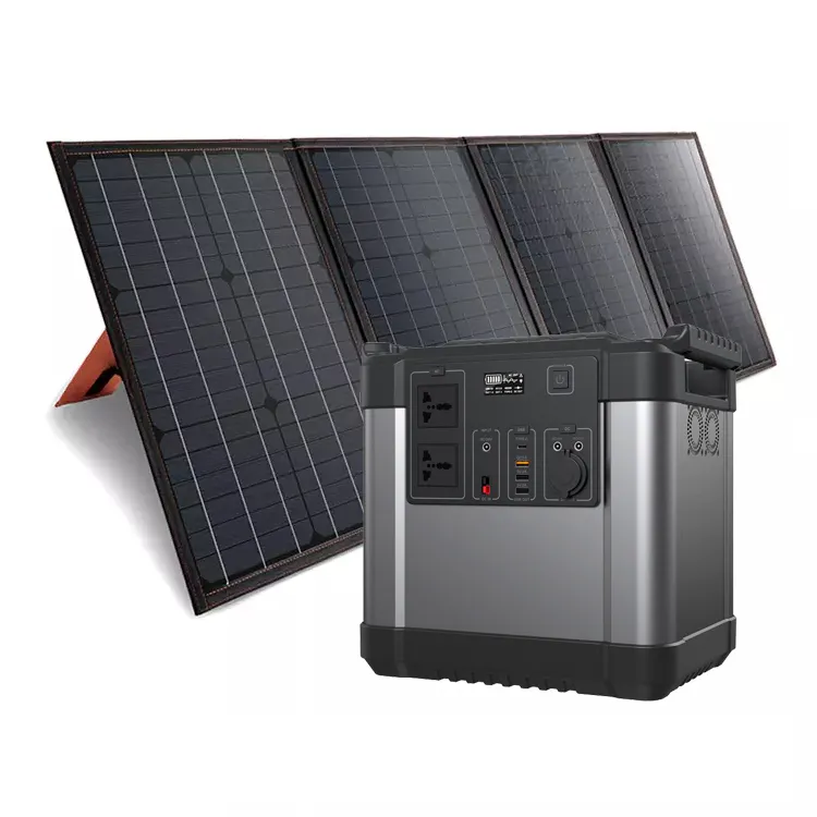 2000W Solar Portable Power Station Emergency Power Bank Fast Charging Ev Charger Lithium Phosphate Portable energy storage