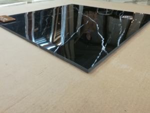 פורסלאנטו מודרני 60 x60 אריחי פורצלן שחור מבריק אריחי רצפת אריחים עם מראה שיש לסלון וחדר אמבטיה - Product Image 2