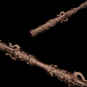 Modèle de bâton de dragon rétractable doré Sun Wukong imprimé en 3D sur mesure, accessoire de jeu télescopique, ornement de bureau, en plastique, vente en gros - Product Image 5