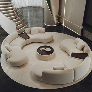 Set Sofa kain berbentuk melengkung untuk area penerimaan salon kecantikan sampel rumah pusat tampilan hotel kantor - Product Image 2