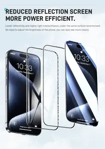 9H 2.5D Ultra Clear Enhance Transparency AR Anti-Reflective Screen Protector For Iphone 15 Pro MAX