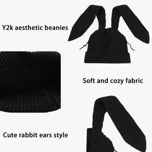 Gorro divertido holgado para exteriores, gorro de calavera esponjoso para invierno, gorro de punto cálido de <span class=keywords><strong>ganchillo</strong></span>, Gorro con orejas de conejo personalizado - Product Image 3