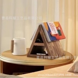 Estantería triangular de escritorio, Mini soporte para libros multifuncional con almacenamiento para teléfono y gafas, 3 capas, tipo oficina - Product Image 4