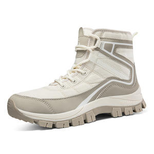 Botas de Nieve para <span class=keywords><strong>Mujer</strong></span> para Exteriores y Senderismo Cross Country de Caña Alta con Cordones para Invierno con Forro Polar Grueso y Algodón Acolchado Cálido - Product Image 1