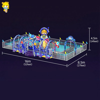 Manège à sensations fortes sur le thème de l'espace, personnalisé en platine, pour usage commercial en extérieur, avec éclairage LED, capacité de 800 kg pour les parcs à thème