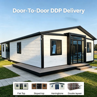 Casa Contenedor Expandible con Techo Inclinado de Acero y Acabado de Pintura Horneada para Zonas de Lluvia Intensa, Vivienda, Reventa, Alojamiento para Personal, Alquiler