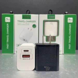 อะแดปเตอร์ชาร์จไฟ PD16 40W USB C ชาร์จเร็ว 2 พอร์ต หัวปลั๊ก EU US สำหรับเดินทาง รองรับ QC4.0 + PD 3.0 ชาร์จเร็ว ปลั๊ก EU US 2A สำหรับนาฬิกา - Product Image 1