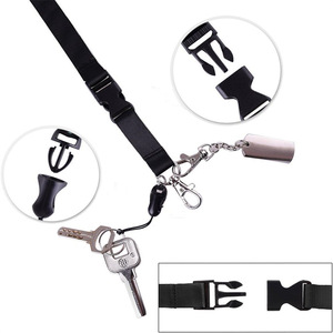 Mousqueton carré robuste, porte-clés rétractable et facile à tirer, noir avec cordon de cou détachable. - Product Image 5