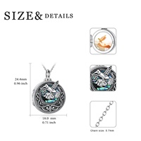 Bijoux fins en argent Sterling 925 oxydé gravé colibri ormeau coquille pendentif urne collier