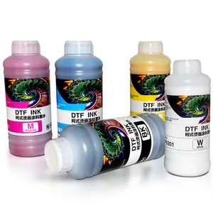 Encre dtf utilisée dans la machine d'impression d'imprimante dtf CMYK + W 100ml/500ml/1000ml une bouteille