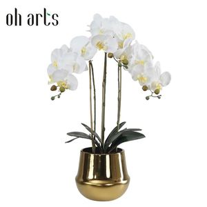 Vente en gros de fleurs d'orchidées artificielles Oh Arts, orchidées artificielles au toucher réel, orchidées artificielles Phalaenopsis, orchidées rouges pour la décoration de mariage - Product Image 1