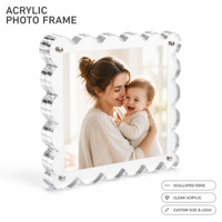 Cadre photo de bureau en acrylique OEM, double face, magnétique puissant, transparent, épaissi, de luxe, pour affichage de photos