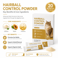 Poudre naturelle enzymatique de papaïne et probiotique pour le contrôle des boules de poils chez les chats - Santé digestive, sans céréales, marque privée, supplément en gros