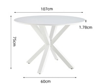 Meubles de salle à manger Table à manger ronde avec sièges en verre Style moderne Maison Restaurant 4-6 Métal Acier Bois Couvert de verre