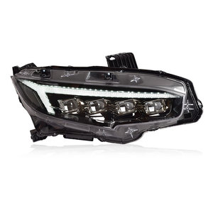 Nouvel ensemble de phares 12V 16-21 pour 10e génération avec lentille LED modifiée, feux de jour et clignotants à défilement dynamique - Product Image 1