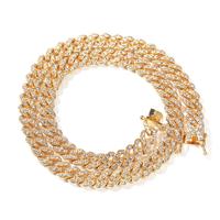 Collier chaîne cubaine en argent massif 925 plaqué or 18 carats avec moissanite VVS, style rappeur, pour hommes, plusieurs largeurs, vente en gros