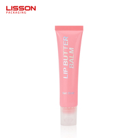 Tube de baume à lèvres vide de luxe rose personnalisé, emballage en plastique avec applicateur souple en TPE