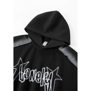 Sudadera con Capucha de Diseño Personalizado, Estilo Urbano, con Apliques, <span class=keywords><strong>Tela</strong></span> de Capa de Aire, Premium, Corte Holgado para Hombre - Product Image 2