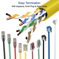 Cable de Red Ethernet LAN UTP CAT6 de Alta Calidad, Certificado ISO CE, Conductor de Cobre, Revestimiento de PVC, PE y LSZH, Longitudes de 100m y 305m