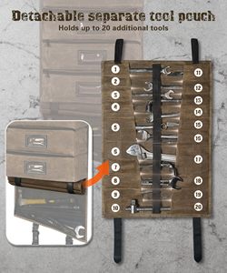 Vintage 15L dầu sáp vải cuộn điện công cụ lưu trữ túi 25 túi 5 có thể tháo rời Lớn Túi Tab cửa sổ + 1 công cụ OEM/ODM - Product Image 3