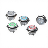 Bouton-poussoir LANBOO 16 mm en acier inoxydable (1 NO + 1 NC) à actionnement momentané ou à enclenchement, avec LED, IP65, compatible 12V/220V, connecteur inclus