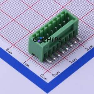 KF2EDGR-2.5-8P Plug-in Terminal Block Bent Lead Through Hole,P=2.5mm Connector Board-to-Board / Socket - Closed 1x8P 2.5mm Green - Product Image 1