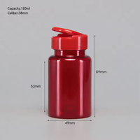 Flacon à pilules en plastique PET rouge/rose de qualité médicale 120 ml 150 ml 200 ml avec bouchon sécurité enfant