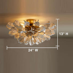 Lámpara <span class=keywords><strong>de</strong></span> Techo <span class=keywords><strong>de</strong></span> Cerámica <span class=keywords><strong>Blanca</strong></span> con Forma <span class=keywords><strong>de</strong></span> Pétalo para Sala <span class=keywords><strong>de</strong></span> Estar, Dormitorio, Pasillo, Iluminación <span class=keywords><strong>de</strong></span> Techo Moderna y Posmoderna para el Hogar - Product Image 5