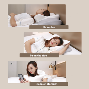Oreiller cervical pour cou et épaule Contour oreiller en mousse à mémoire de forme ergonomique soutien du cou ventre dormeurs avec taie d'oreiller - Product Image 6