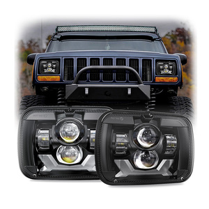 Faros Delanteros LED 5x7 para Jeep Cherokee XJ 1984-2001, Accesorios para Autos con Volante a la Derecha, SUV, Camionetas 4x4, Furgonetas para <span class=keywords><strong>Toyota</strong></span> - Product Image 1
