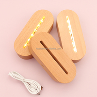 Lampe LED à luminosité réglable écologique, base en bois, panneau acrylique, faite à la main, minimaliste, pour la décoration de la maison, cadeau de Noël original