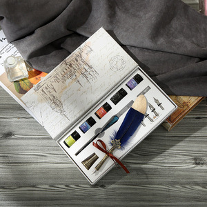 Nouveau Coffret de Stylos Bille Promotionnels Personnalisés en Alliage avec Pointes de Calligraphie à Plumes de Qualité Supérieure 0,5 mm Multicolore pour Entreprises - Product Image 2